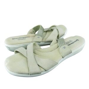 Grasshoppers Women's Ortholite‎ Finley Slide Beige Fabric Sz 8M Gently Used 2025